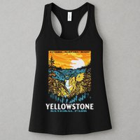 Retro Yellowstone National Park Wpa Style Lower Falls Womens Tank Top