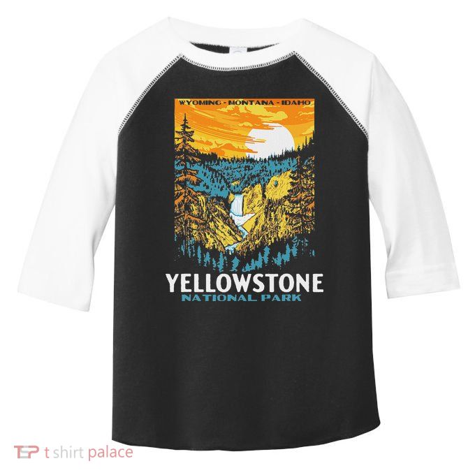 Retro Yellowstone National Park Wpa Style Lower Falls Toddler Fine Jersey T-Shirt