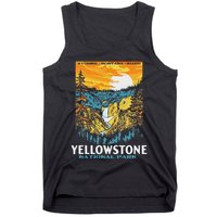 Retro Yellowstone National Park Wpa Style Lower Falls Tank Top