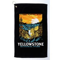 Retro Yellowstone National Park Wpa Style Lower Falls Golf Towel