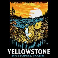 Retro Yellowstone National Park Wpa Style Lower Falls Wool Snapback Cap