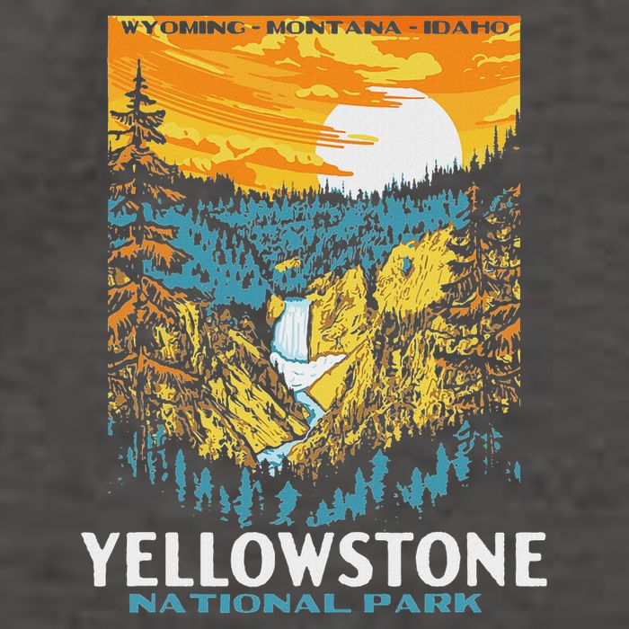 Retro Yellowstone National Park Wpa Style Lower Falls Vector Backpack