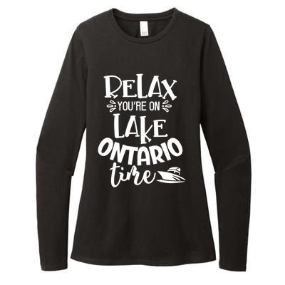 Relax You're On Lake Ontario Time Novelty Boating Gift Womens CVC Long Sleeve Shirt