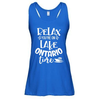 Relax You're On Lake Ontario Time Novelty Boating Gift Ladies Essential Flowy Tank