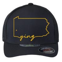 Retro Yinz Pittsburgh PA Home State Outline Flexfit Unipanel Trucker Cap