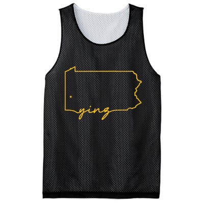 Retro Yinz Pittsburgh PA Home State Outline Mesh Reversible Basketball Jersey Tank