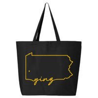 Retro Yinz Pittsburgh PA Home State Outline 25L Jumbo Tote