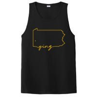 Retro Yinz Pittsburgh PA Home State Outline PosiCharge Competitor Tank