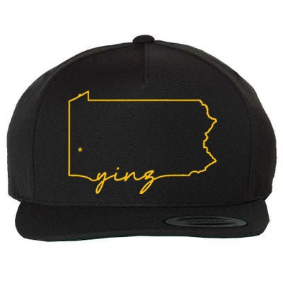 Retro Yinz Pittsburgh PA Home State Outline Wool Snapback Cap