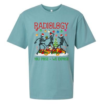 Radiology You Pose We Expose Dancing Skeletons Xmas Pajama Funny Gift Sueded Cloud Jersey T-Shirt