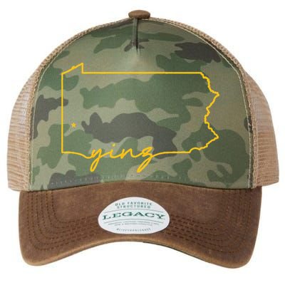 Retro Yinz Pittsburgh PA Home State Outline Legacy Tie Dye Trucker Hat