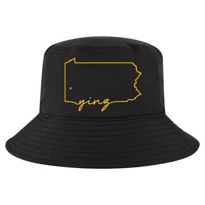 Retro Yinz Pittsburgh PA Home State Outline Cool Comfort Performance Bucket Hat