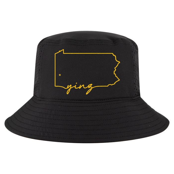 Retro Yinz Pittsburgh PA Home State Outline Cool Comfort Performance Bucket Hat