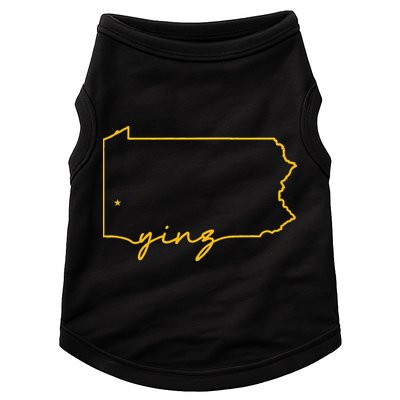 Retro Yinz Pittsburgh PA Home State Outline Doggie Tank