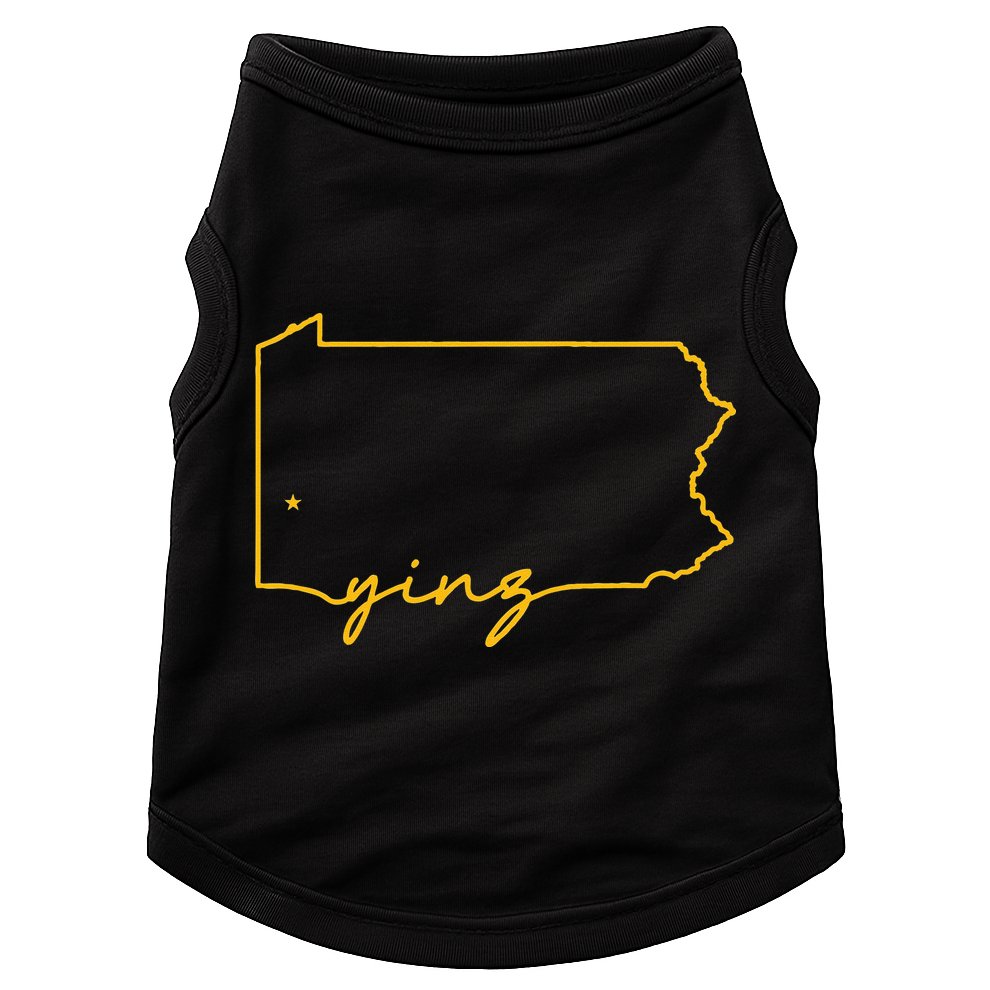 Retro Yinz Pittsburgh PA Home State Outline Doggie Tank