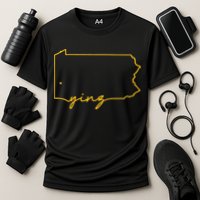 Retro Yinz Pittsburgh PA Home State Outline Performance Shirt