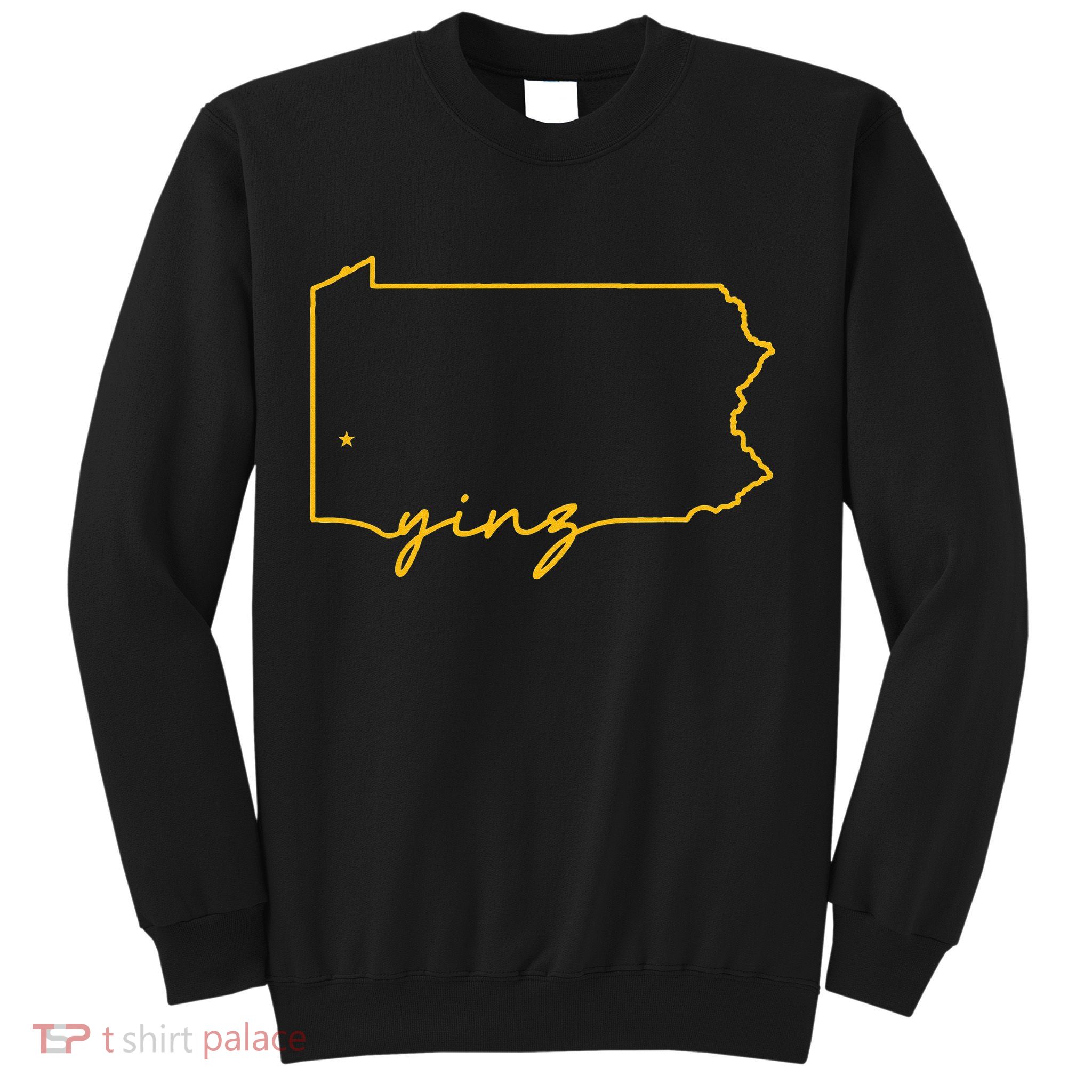 Retro Yinz Pittsburgh PA Home State Outline Sweatshirt