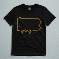 Retro Yinz Pittsburgh PA Home State Outline T-Shirt