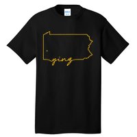 Retro Yinz Pittsburgh PA Home State Outline Tall T-Shirt