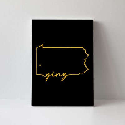 Retro Yinz Pittsburgh PA Home State Outline Canvas