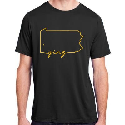 Retro Yinz Pittsburgh PA Home State Outline Adult ChromaSoft Performance T-Shirt