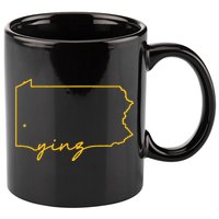Retro Yinz Pittsburgh PA Home State Outline 11oz C Handle Ceramic Mug
