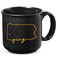 Retro Yinz Pittsburgh PA Home State Outline 15oz Campfire Ceramic Mug