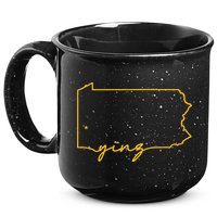 Retro Yinz Pittsburgh PA Home State Outline 15oz Campfire Ceramic Mug