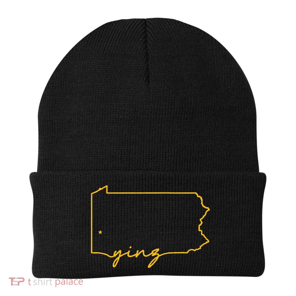 Retro Yinz Pittsburgh PA Home State Outline Beanie