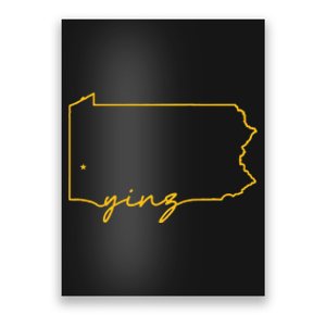 Retro Yinz Pittsburgh PA Home State Outline Poster