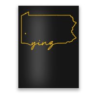 Retro Yinz Pittsburgh PA Home State Outline Poster