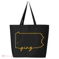 Retro Yinz Pittsburgh PA Home State Outline 25L Jumbo Tote