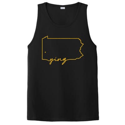 Retro Yinz Pittsburgh PA Home State Outline PosiCharge Competitor Tank