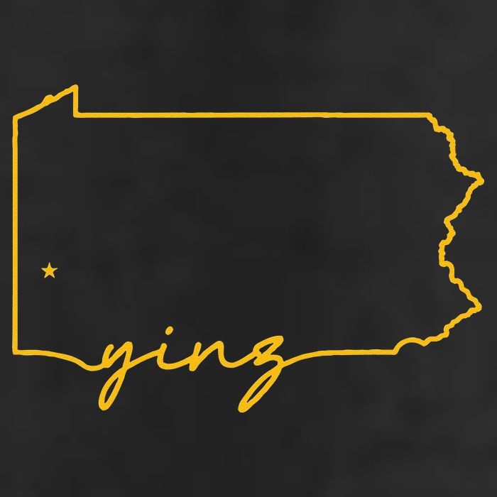 Retro Yinz Pittsburgh PA Home State Outline Trucker Hat