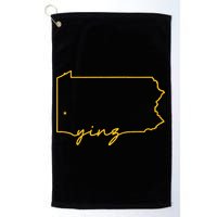 Retro Yinz Pittsburgh PA Home State Outline Golf Towel