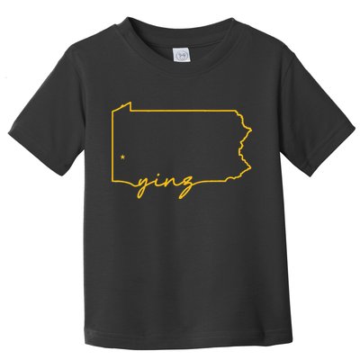 Retro Yinz Pittsburgh PA Home State Outline Toddler T-Shirt