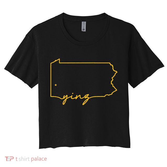 Retro Yinz Pittsburgh PA Home State Outline Crop Top