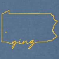 Retro Yinz Pittsburgh PA Home State Outline Garment-Dyed Sweatshirt