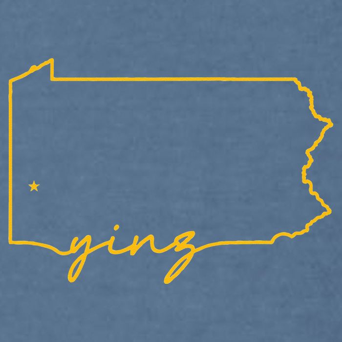 Retro Yinz Pittsburgh PA Home State Outline Garment-Dyed Sweatshirt