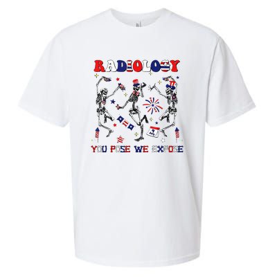 Radiology You Pose We Expose Skeleton Dancing 4th Of July Sueded Cloud Jersey T-Shirt