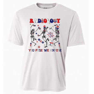 Radiology You Pose We Expose Skeleton Dancing 4th Of July Cooling Performance Crew T-Shirt