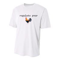 Regulate Your Rooster Funny Youth Performance Sprint T-Shirt