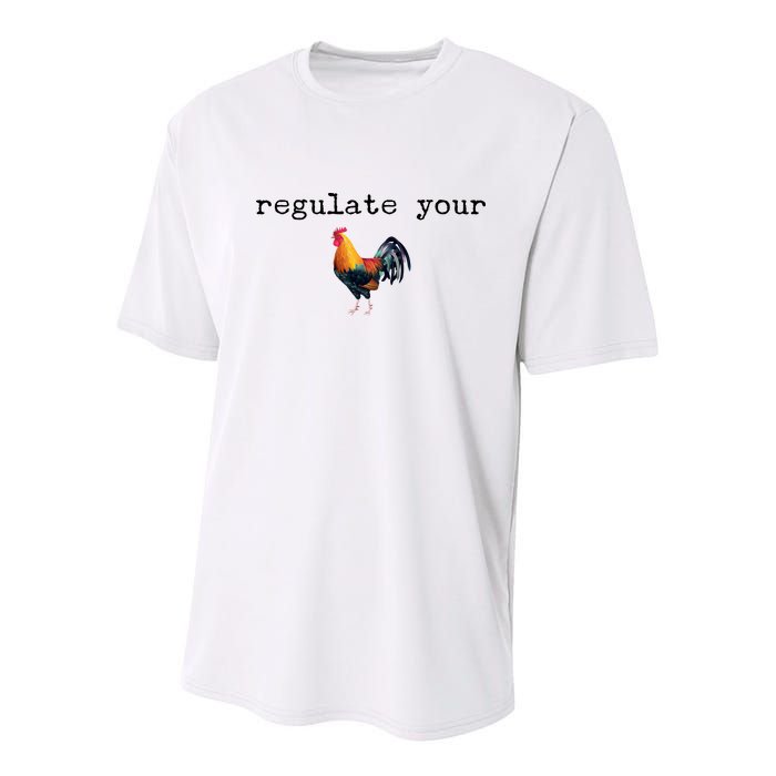 Regulate Your Rooster Funny Youth Performance Sprint T-Shirt