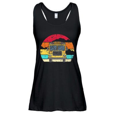 Retro Yellow School Bus For School Bus Driver And Busman Ladies Essential Flowy Tank