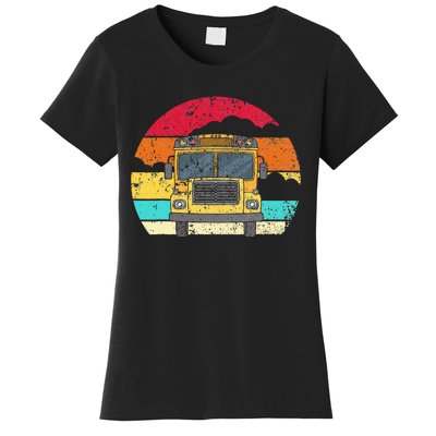 Retro Yellow School Bus For School Bus Driver And Busman Women's T-Shirt