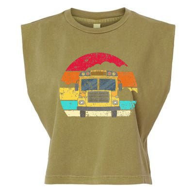 Retro Yellow School Bus For School Bus Driver And Busman Garment-Dyed Women's Muscle Tee