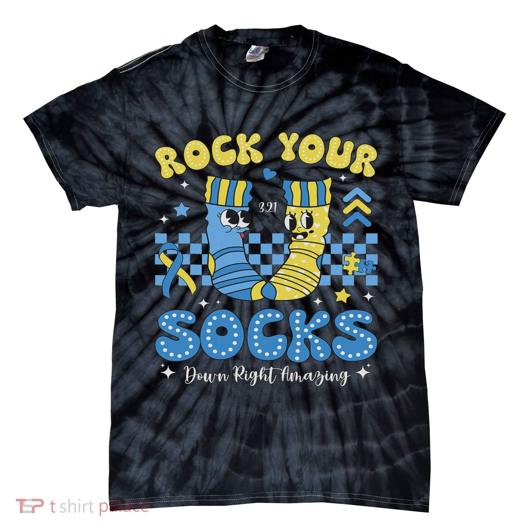 Rock Your Socks Down Syndrome Awareness Sped Teacher Women Tie-Dye T-Shirt