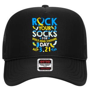 Rock Your Socks Down Syndrome Day Awareness High Crown Mesh Back Trucker Hat