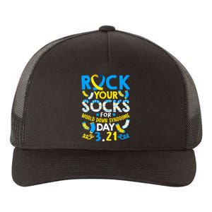 Rock Your Socks Down Syndrome Day Awareness Yupoong Adult 5-Panel Trucker Hat