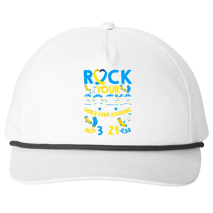 Rock Your Socks Down Syndrome Day Awareness Snapback Five-Panel Rope Hat